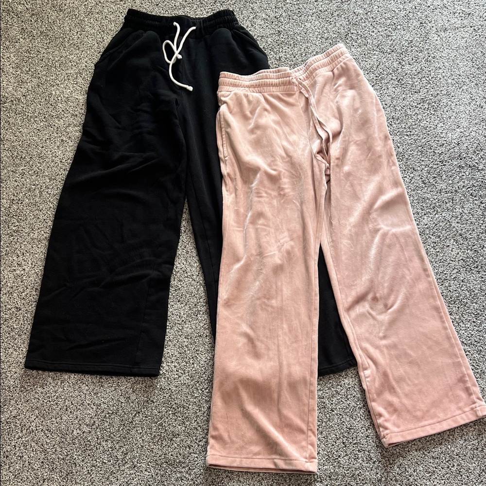 Forever 21 Black and H&M Pink Sweatpants Women’s S